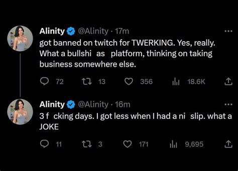 alinity banned|Alinity banned for twerking : r/LivestreamFail